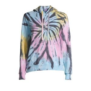 No Boundaries Juniors Tie Dye Hoodie with FaceMask